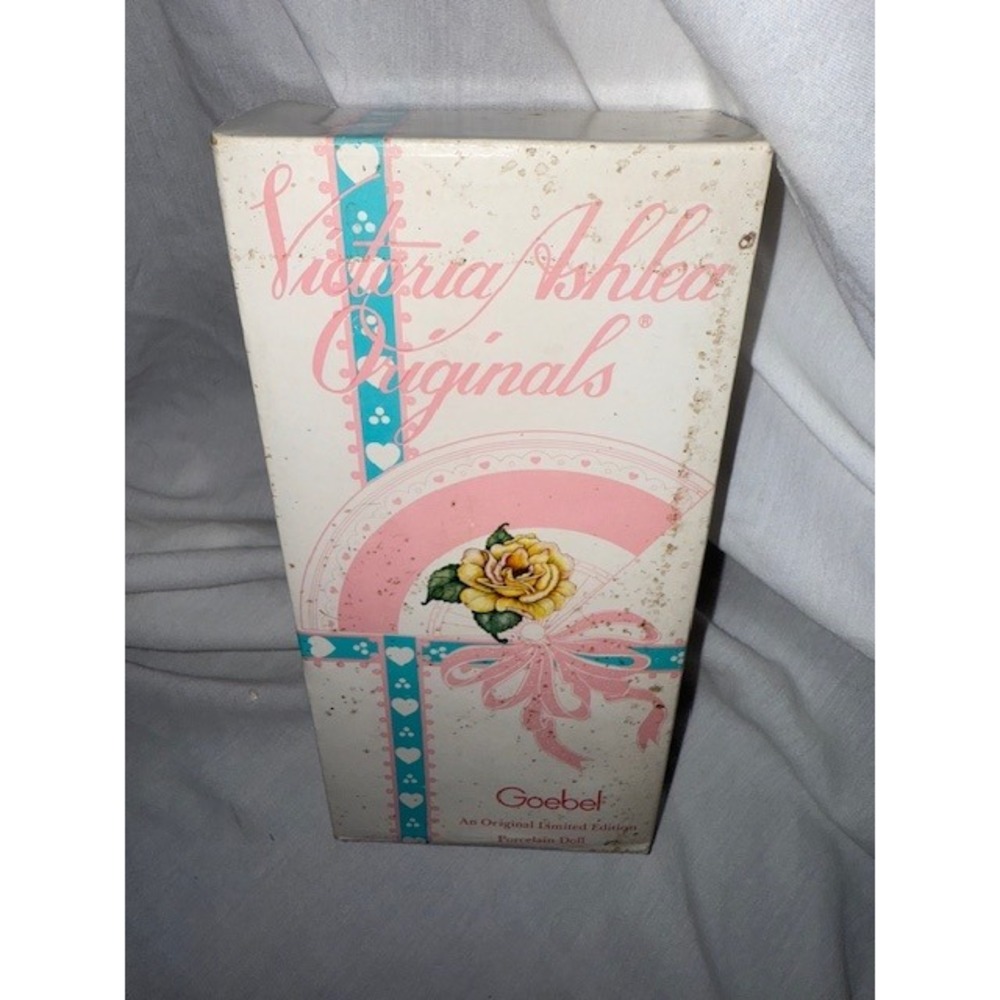 Victoria Ashley Originals Goebel Porcelain Doll Floral Dress Blonde Hair